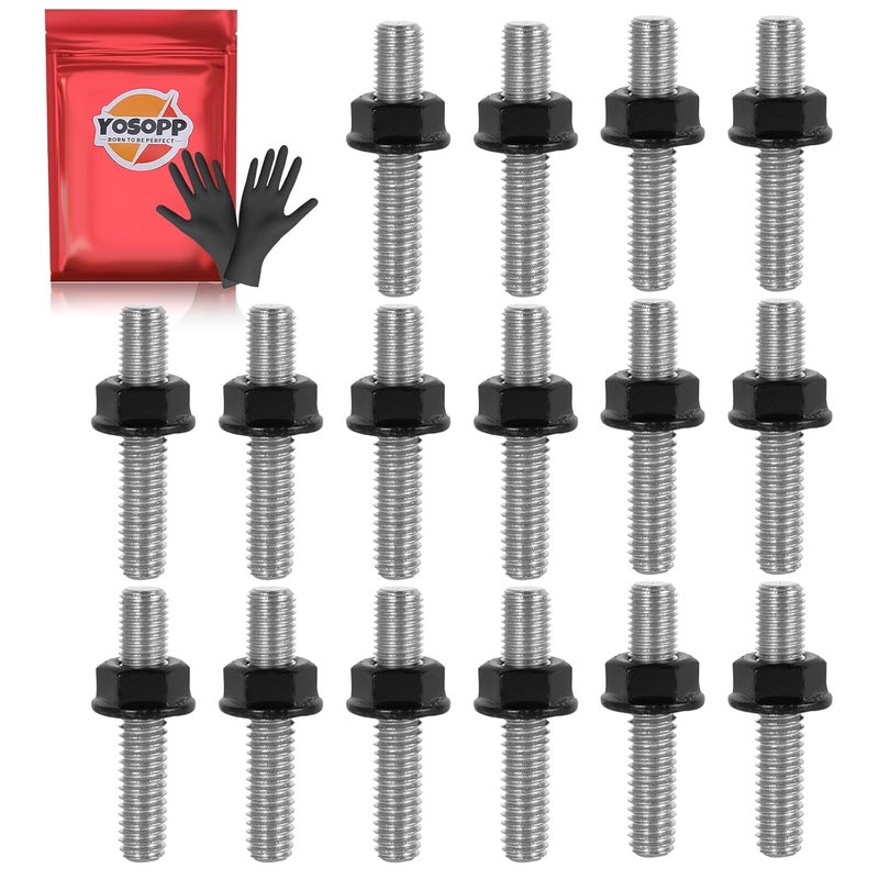 YOSOPP Stainless Steel Exhaust Bolt Kit for 1984-2018 Harley Big Twin Sportster XL with Flange Nut, OEM Part Number 16715-83 1671583 (16) - Image 1
